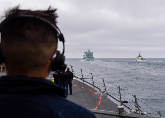 Information Systems Technician 3rd Class Jonathan Cachola, from San Jose, California, assigned to Arleigh Burke-class guided-missile destroyer USS Thomas Hudner's (DDG 116)