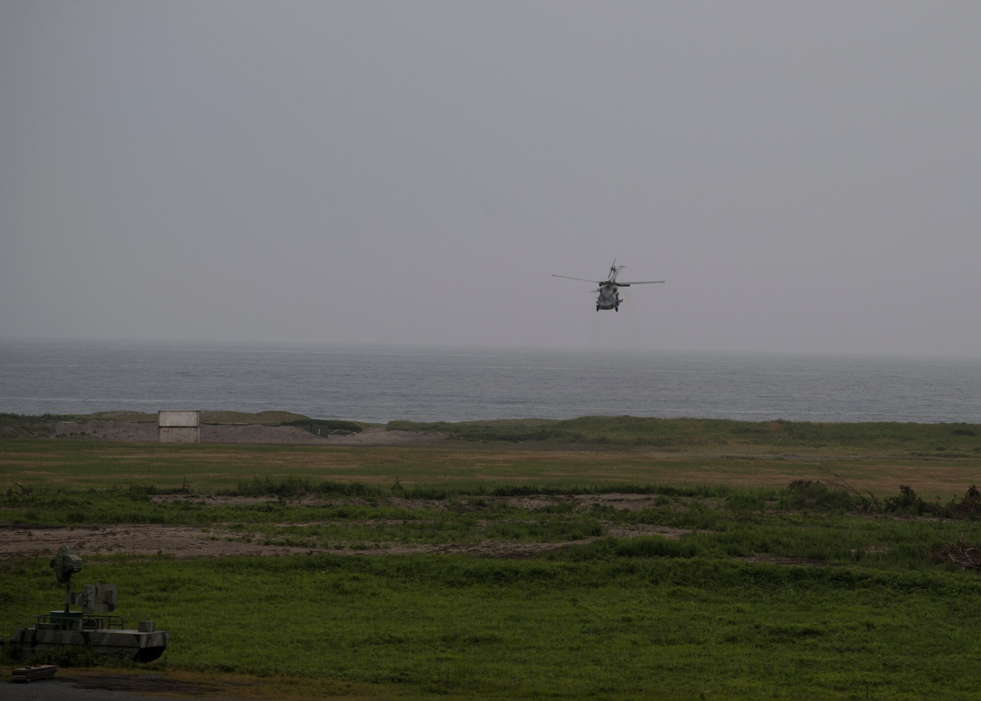 A U.S. Navy MH-60S Seahawk, assigned to the USS Ronald Reagan, performs combat search and rescue training during Exercise Forest Thunder 20 at Draughon Range near Misawa Air Base, Japan, Aug. 3, 2020.  The training involved both U.S. Air Force and Navy assets to conduct combat search and rescue, air defense, and many other types of simulations utilizing the premier air-to-ground training site. (U.S Air Force photo by Staff Sgt. Grace Nichols)