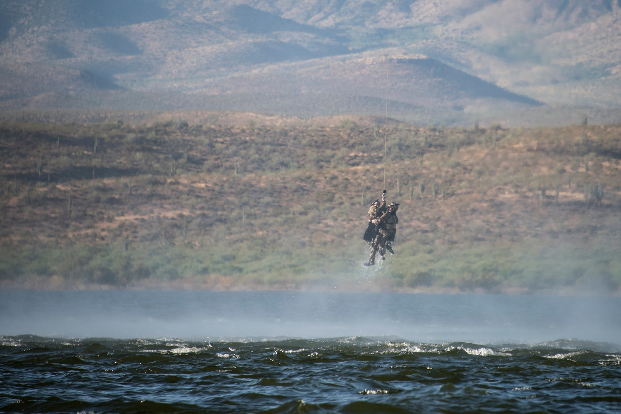An Airman executes rescue tactics