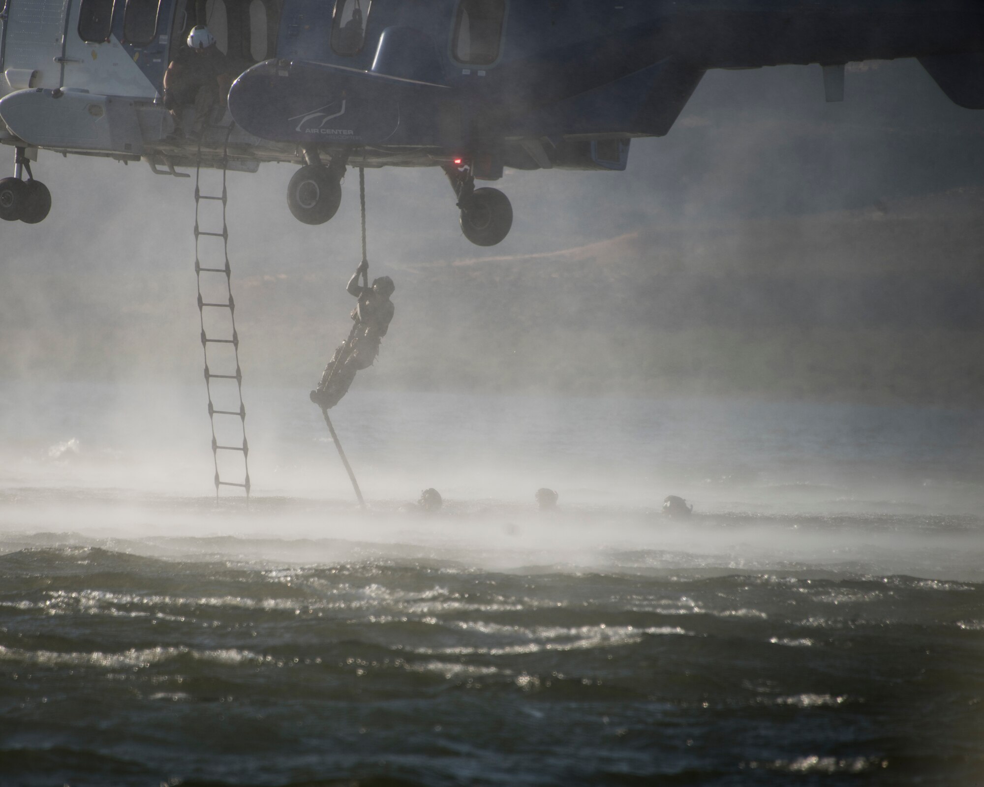 An Airman executes rescue tactics