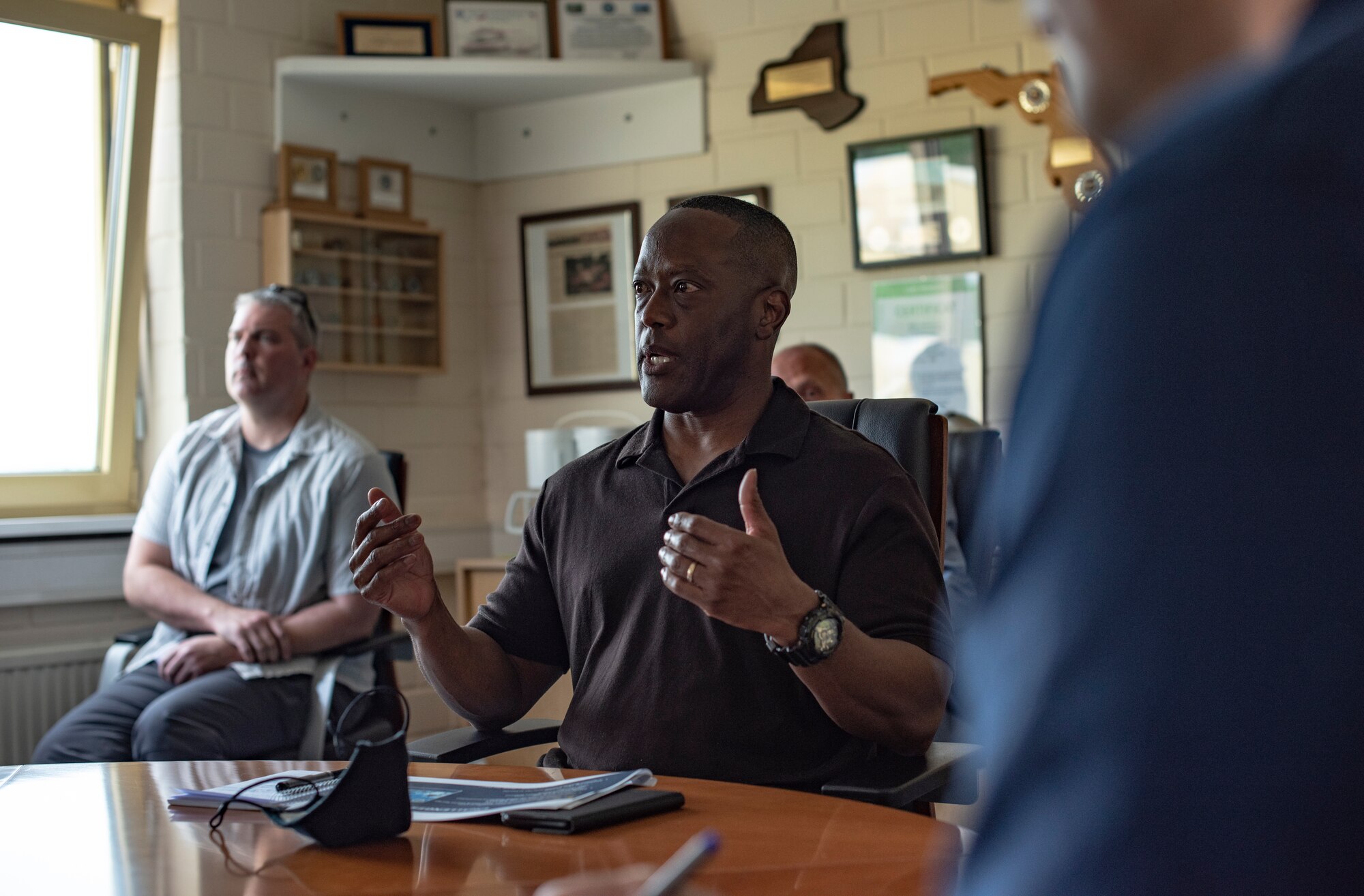 Jolly spoke with agents from the Warehouse Services Agency about war reserve materiel and storage challenges.