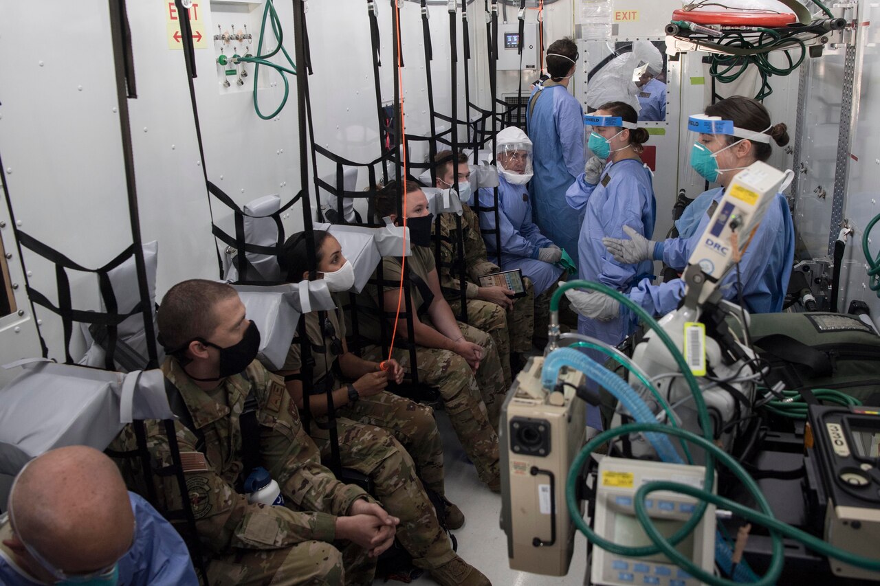 Military personnel training.