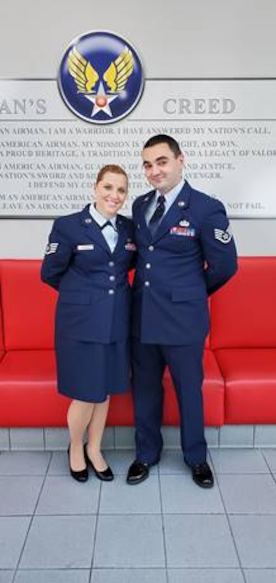 In June, Staff Sgts Cameron and Khrysta Gomula both graduated from the Community College of the Air Force receiving their associate’s degrees in Informations Systems Technology. The Gomula’s are now both working on obtaining their bachelor’s degrees. (Courtesy photo)
