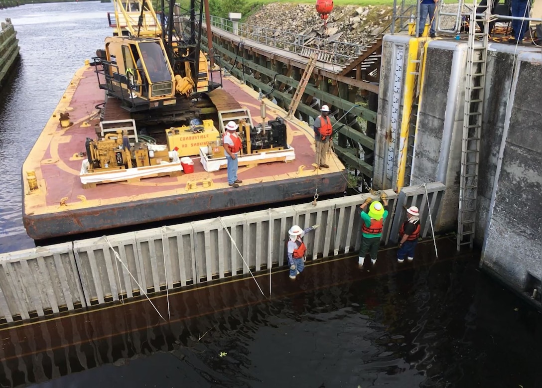 Needles have been placed almost completely across the lower end of the lock.