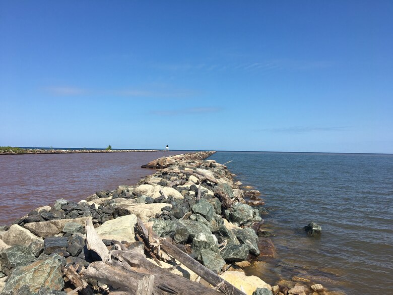 Ontonagon Harbor, Michigan on the south shore of Lake Superior in 2019.
