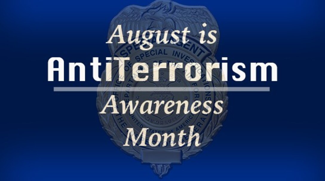 “This month, we join our brothers and sisters across the DoD in remembering to stay vigilant against terrorism threats,” wrote OSI Vice Commander, Col. Shan B. Nuckols in his message to the Command.  “This month reminds each of us to continue practicing the motto of our Eagle Eyes program: Watch, Report, Protect.” (OSI graphic by Maj. Jennifer Womble, OSI/PA)