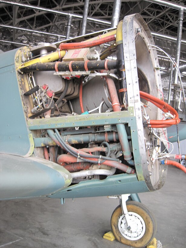 Picture of Piper PA-48E disassembled in storage hangar.
