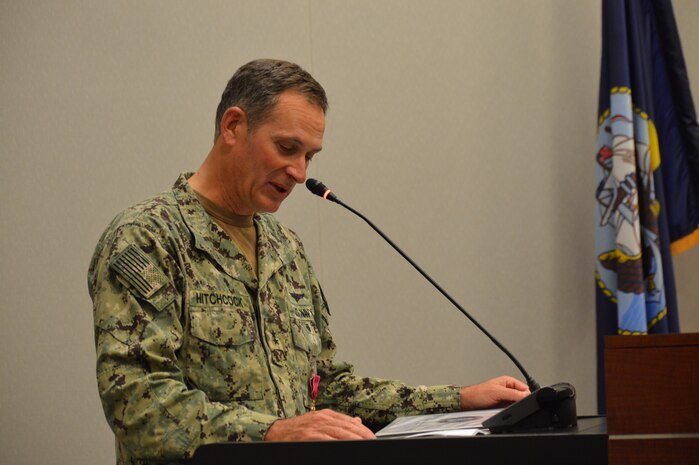 Rear Admiral Marcus Hitchcock relinquished command of Naval Warfare Development Command (NWDC) in a change of command ceremony July 3, 2019. (U.S. Navy photo by SHSN Kassandra Santa Cruz, NWDC/Released)