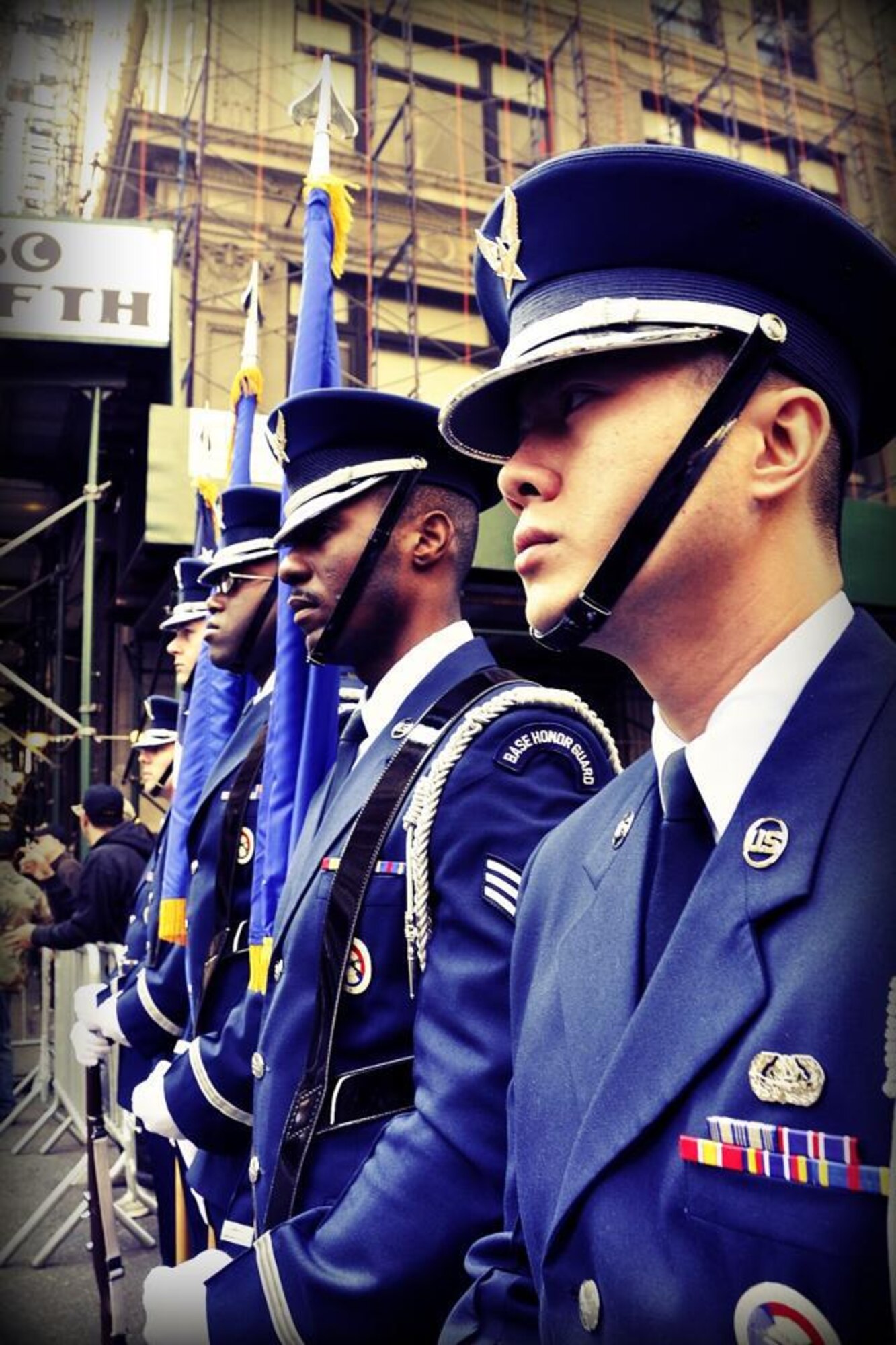 Servicemembers in dress uniforms.