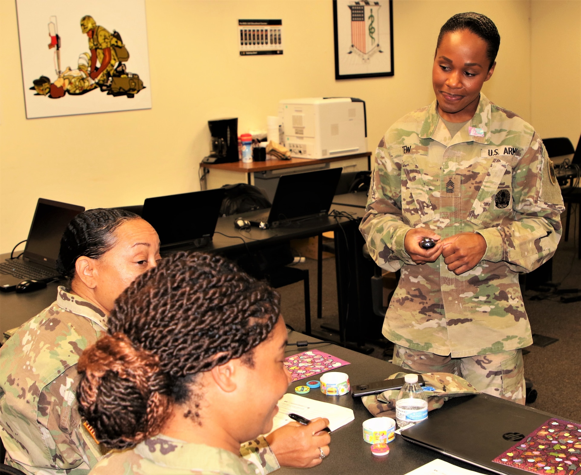 Master Sgt. Ericka Tew, with the 83rd Army Reserve Readiness Training Center, 100th Training Division-Leader Development, teaches a class at the 80th Training Command (TASS) Instructor of the Year Competition at Fort Knox, Kentucky. Tew won the Noncommissioned Officer 80th TC IOY award, then moved on to win the U.S. Army Reserve IOY and most recently the Reserve category of the U.S. Army Training and Doctrine Command IOY for 2020.