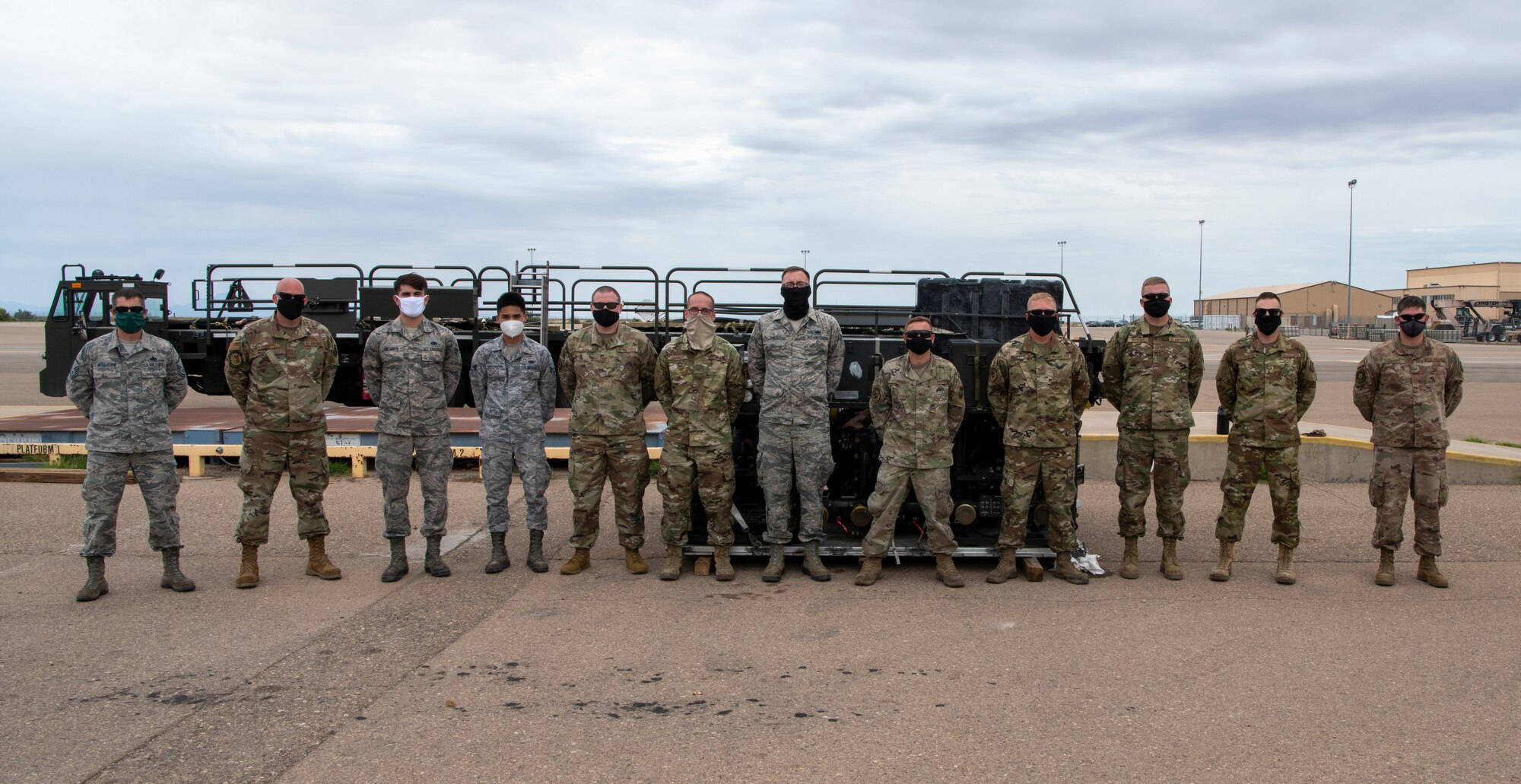 Airmen pose for a group photo