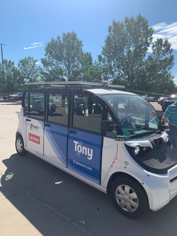 The type of automated shuttles that will be used in a Smart Transportation Testbed, a yearlong pilot program to plan, develop, demonstrate and employ automated vehicle (AV) technologies, is pictured. The testbed project, which will start in Fort Carson, Colorado, in September 2020, is a project managed by the U.S. Army Engineer Research and Development Center to determine how AV technology can help the military reduce transportation costs, improve public safety and enable faster delivery of services.