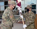 Sgt. Maj. Jennifer A. Redding (right) assumed responsibility as the senior enlisted leader of the U.S. Army Institute of Surgical Research during a ceremony at Joint Base San Antonio-Fort Sam Houston Aug. 10.