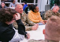 Chaplain Maj. General Steven Schaick, U.S. Air Force chief of chaplains, visits Airmen at Minot Air Force Base, North Dakota, Jan. 9, 2020. Schaick's visit included a dorm dinner, a missile alert facility tour, and a meet and greet with Team Minot Airmen. ( U.S. Air Force photo by Airman 1st Class Jan K. Valle)