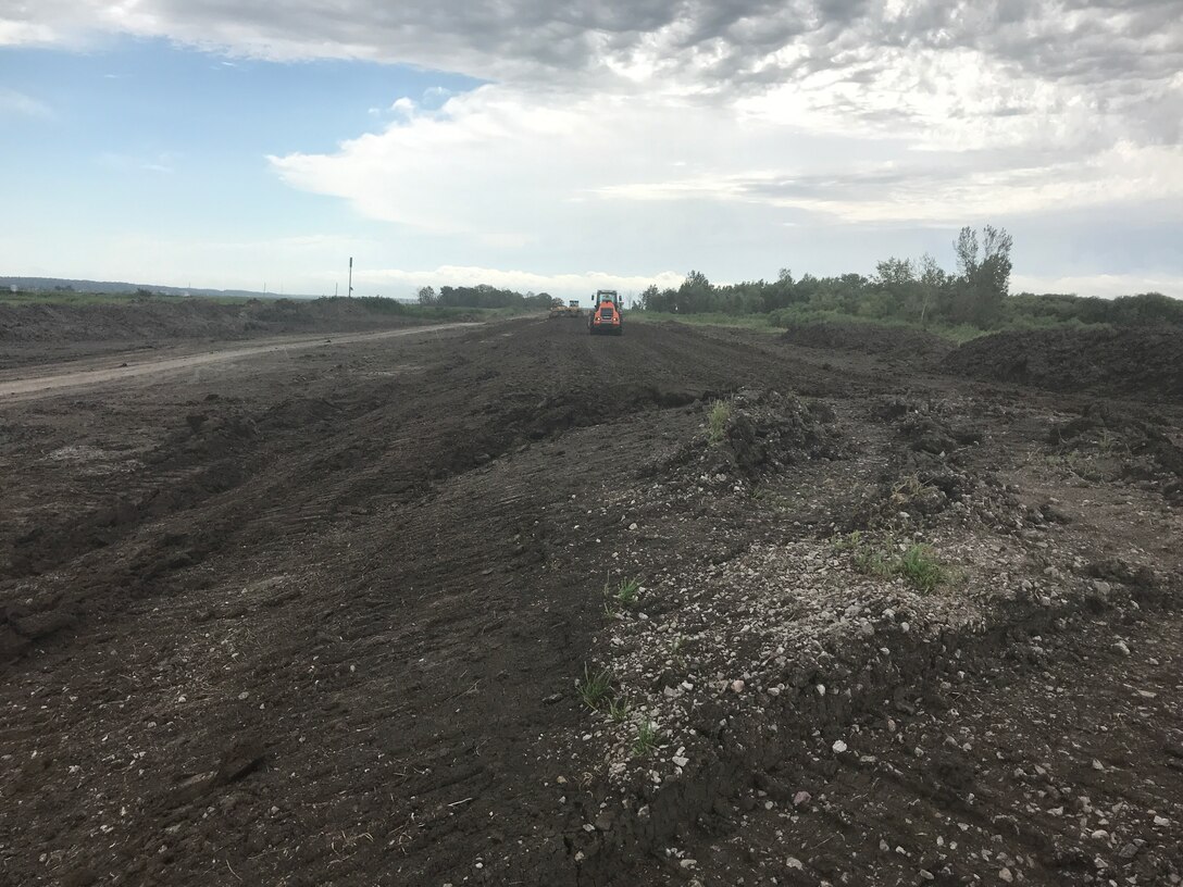 Levee repairs completed to B breach on Missouri River levee system L-536 near Corning, Missouri.