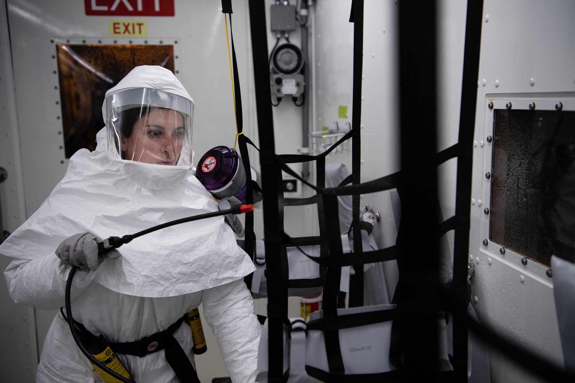 The NPC-Lite is the latest isolated containment chamber developed for intra-theater airlift of individuals with infectious diseases like COVID-19 and is designed to fit inside a C-130 Hercules aircraft.