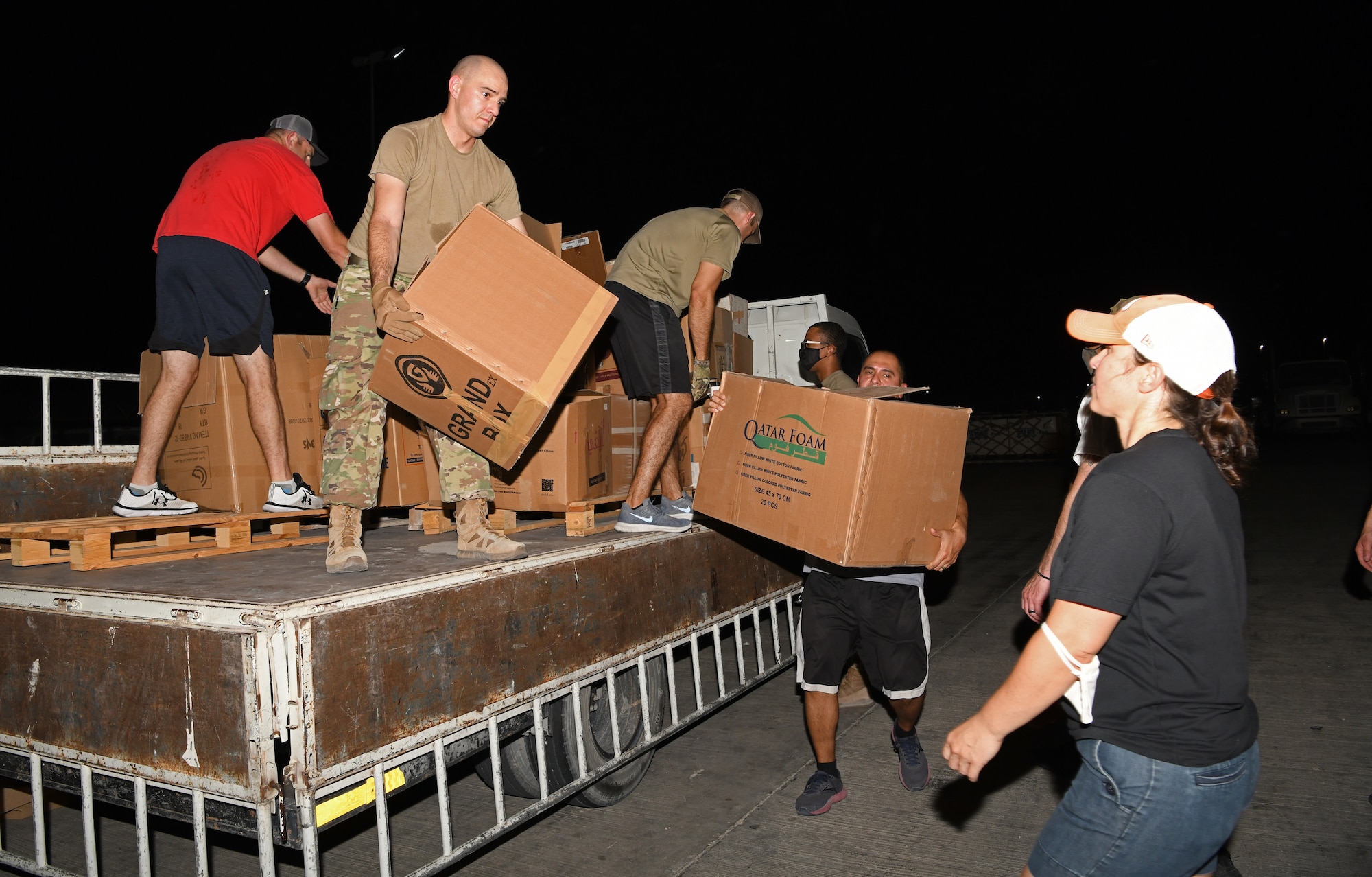 Donations of nonperishable food items, clothes, diapers, and toiletries were collected by military families and neighbors to benefit the people of Lebanon. U.S. Central Command and the Qatari military coordinated with Lebanese Armed Forces, U.S. Embassy-Beirut and USAID to transport critical supplies to support the needs of the Lebanese people.