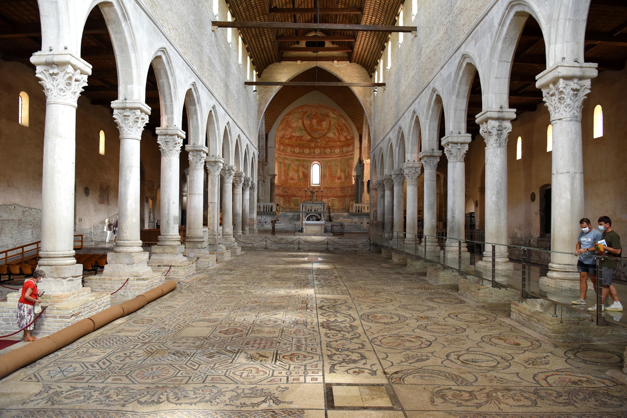 Inside the Patriarchal Basilica at Aquileia, Italy, July 25, 2020. The basilica was first built some time in 313 AD and was destroyed and rebuilt multiple times during its lifetime. (U.S. Air Force photo by Staff Sgt. Kelsey Tucker)