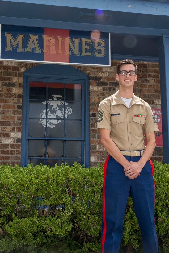 Staff Sgt. Gabriel A. Little, a canvassing recruiter with Recruiting Substation Mobile, Recruiting Station Montgomery, works at his RSS in Mobile, Alabama, Aug. 8, 2020, to guide young men and women in their pursuit of becoming Marines. RS Montgomery is responsible for finding and preparing young men and women for the rigors of recruit training aboard Marine Corps Recruit Depot Parris Island, South Carolina. (U.S. Marine Corps photo by Sgt. Jorge A. Rosales)