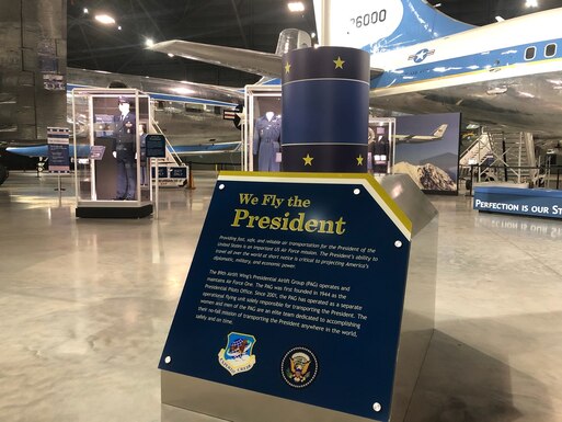 picture of the artifacts in the Flying the President Exhibit