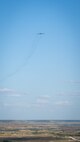 A B-52H Stratofortress from Barksdale Air Force Base, La., flies over a training complex during Exercise Pegasus Forge at Fort Hood, Texas, Aug. 11, 2020. The exercise offered demonstrations of live-fire synchronization across assets from both the Air Force and Army. (U.S. Air Force photo by Senior Airman Lillian Miller)