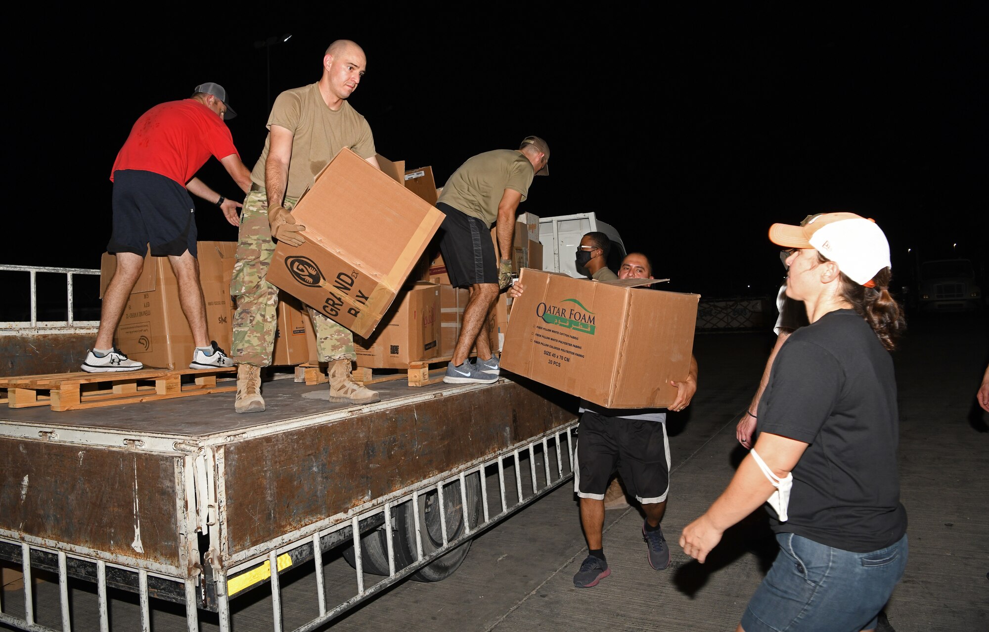 Donations of nonperishable food items, clothes, diapers, and toiletries were collected by military families and neighbors to benefit the people of Lebanon. U.S. Central Command and the Qatari military coordinated with Lebanese Armed Forces, U.S. Embassy-Beirut and USAID to transport critical supplies to support the needs of the Lebanese people.