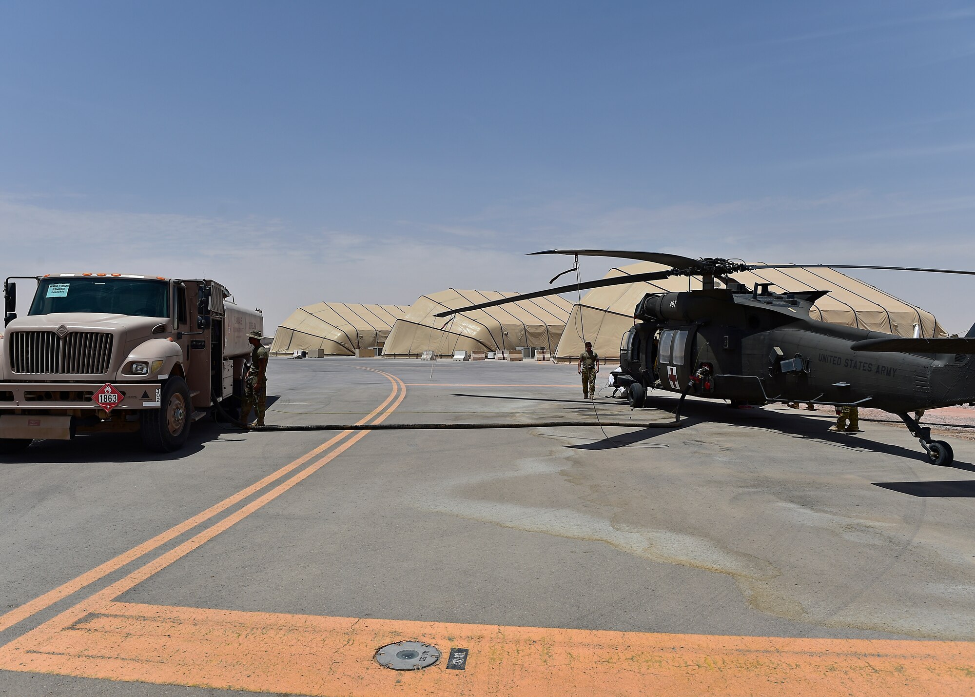 Prince Sultan POL Airmen fuel up UH-60