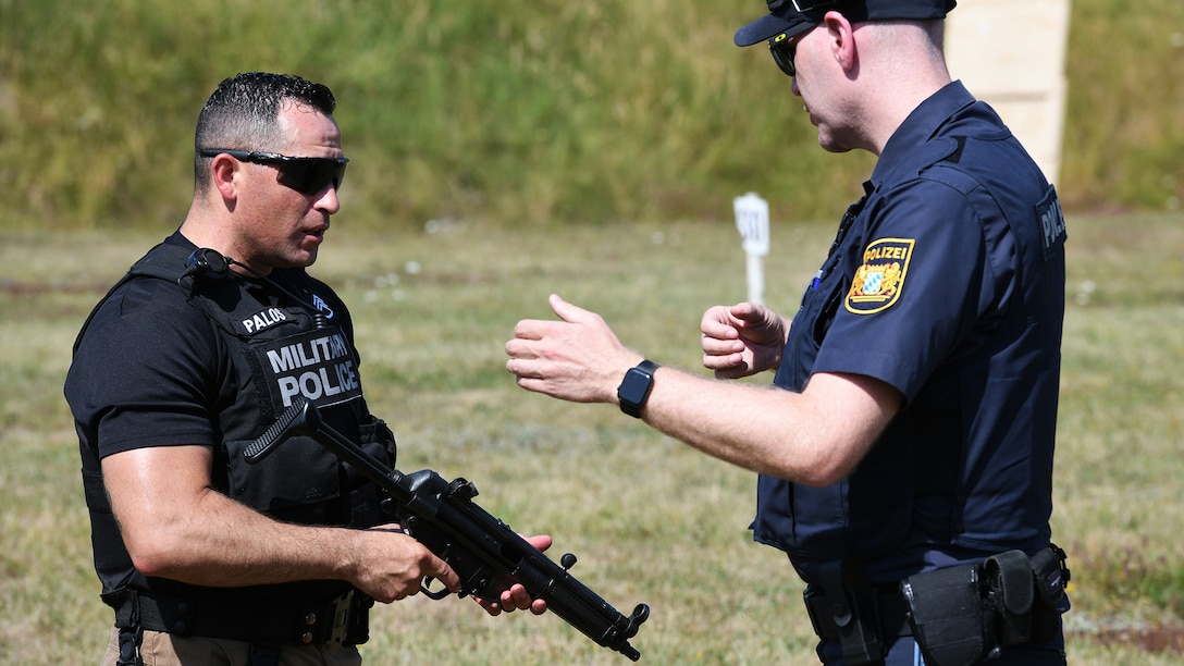 U.S. Military Police and German Polizei participate in friendship shoot