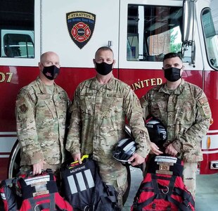 Airmen from the 109th Airlift Wing Fire Department are part of the Flood Incident Response Strike Team, Task Force 2, New York.