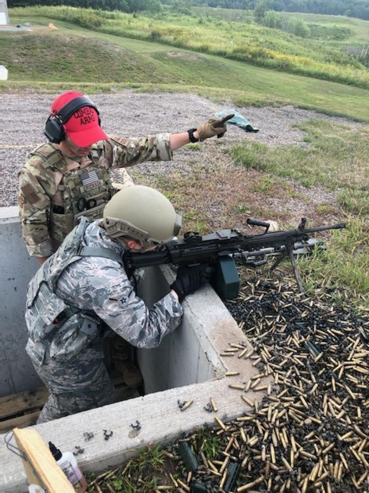 Airmen from the 148th Security Forces Squadron complete combat arms training during a 10-day training exercise at Camp Ripley Training Center, Minnesota.