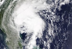 A view from space of Hurricane Isaias