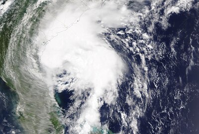 A view from space of Hurricane Isaias