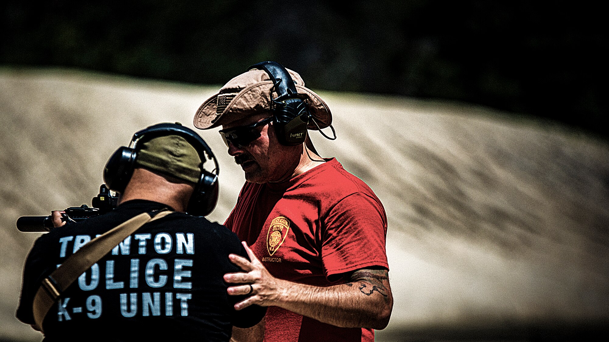 A photo of law enforcement firearms training at the U.S. Army Support Activity, Fort Dix ranges.