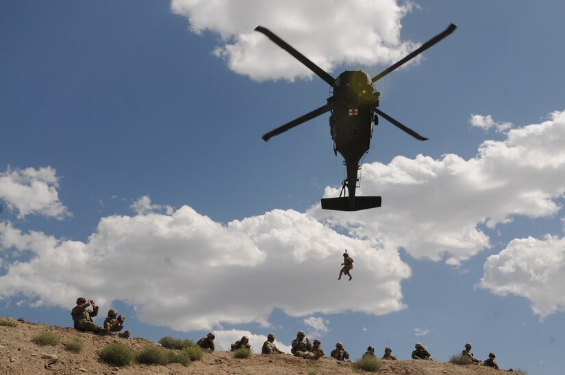Members of the 204th MEB were airlifted to a nearby tactical command post by the 2nd General Support Battalion,211th Aviation Regiment aircrews who provided in-air medical care.