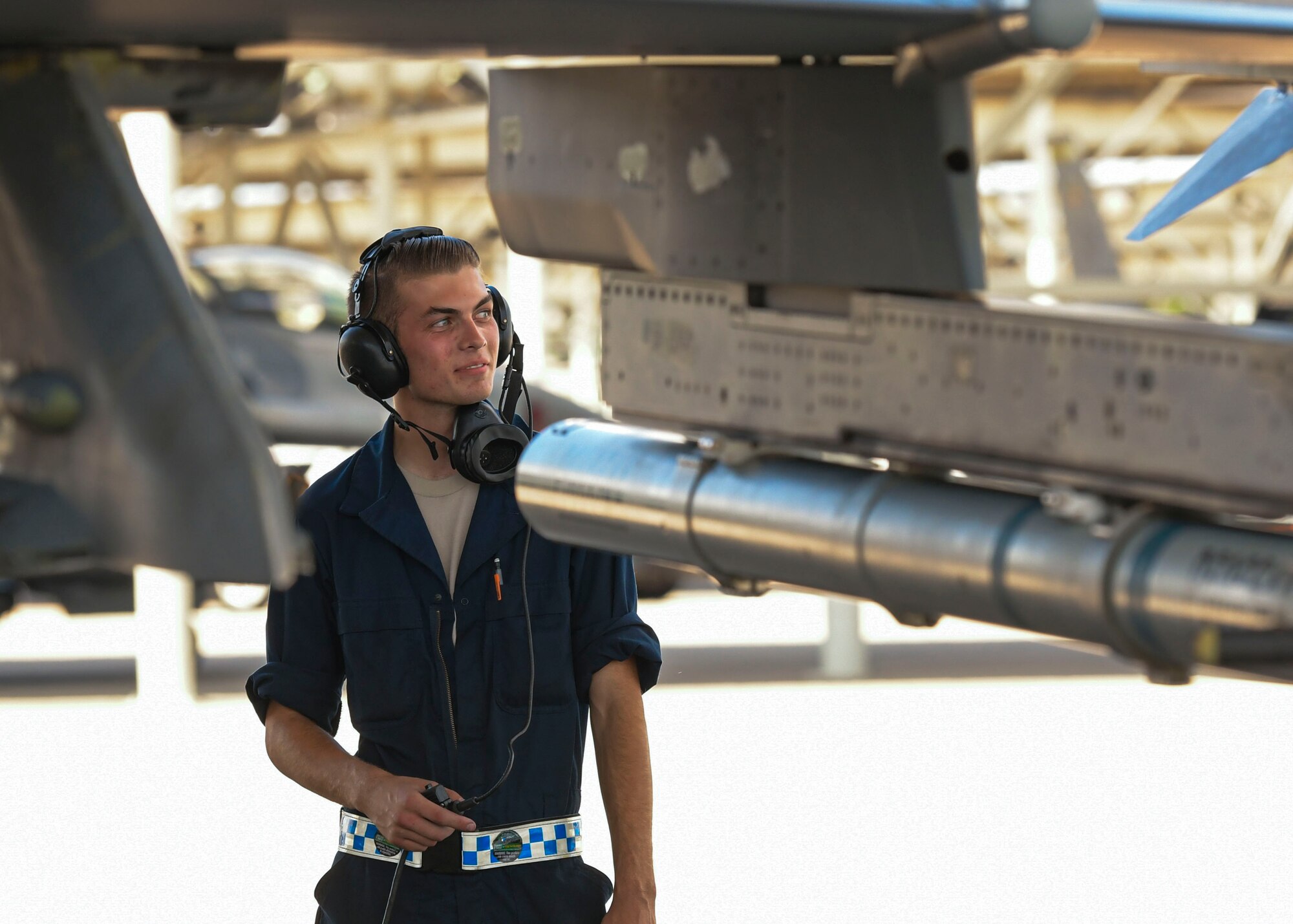 Airmen on flightline.