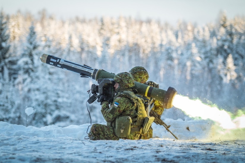 Estonian troops conduct training on the Javelin, an American-made, portable fire-and-forget anti-tank missile. The United States delivered nearly 100 Javelin missiles to Estonia July 24 as part of a congressionally funded $19 million Building Partner Capacity case. (Photo by Kaitseväe Pildigalerii, Estonian Defense Forces)