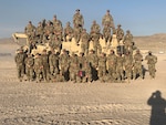 Members of the Wisconsin Army National Guard’s 1158th Transportation Company at the National Training Center, Fort Irwin, Calif., in early August 2020. The Soldiers supported the Minnesota Army National Guard’s 1st Armored Brigade Combat Team, part of the 34th Division.