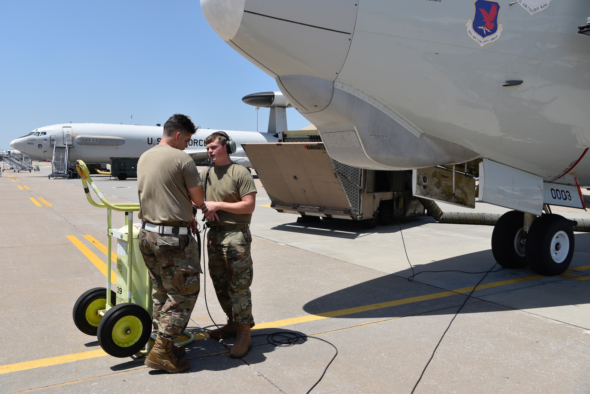 More than 500 personnel of the 552nd Air Control Wing, 72nd Air Base Wing and 366th Fighter Wing at Mt. Home Air Force Base, Idaho, participated in EXERCISE Agile Thunder in August. The exercises tested personnel's ability to prepare and rapidly deploy combat forces, generate and deliver Airborne Warning and Control System aircraft, generate and deploy a Control and Reporting Center and conduct combat operations in a contested environment (U.S. Air Force photo by 1st Lt. Ashlyn K. Paulson).