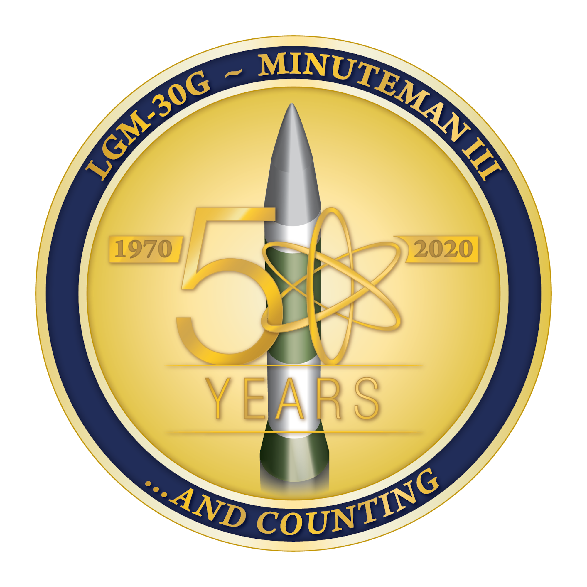 A roundel celebrating 50 years of Minuteman III history.