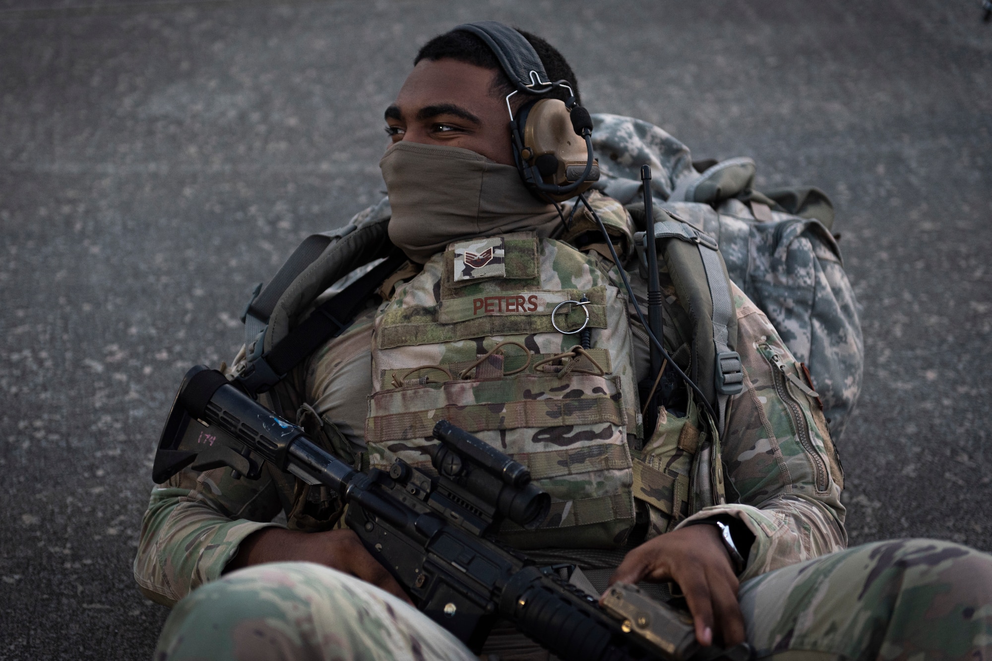Photo of an Airman resting