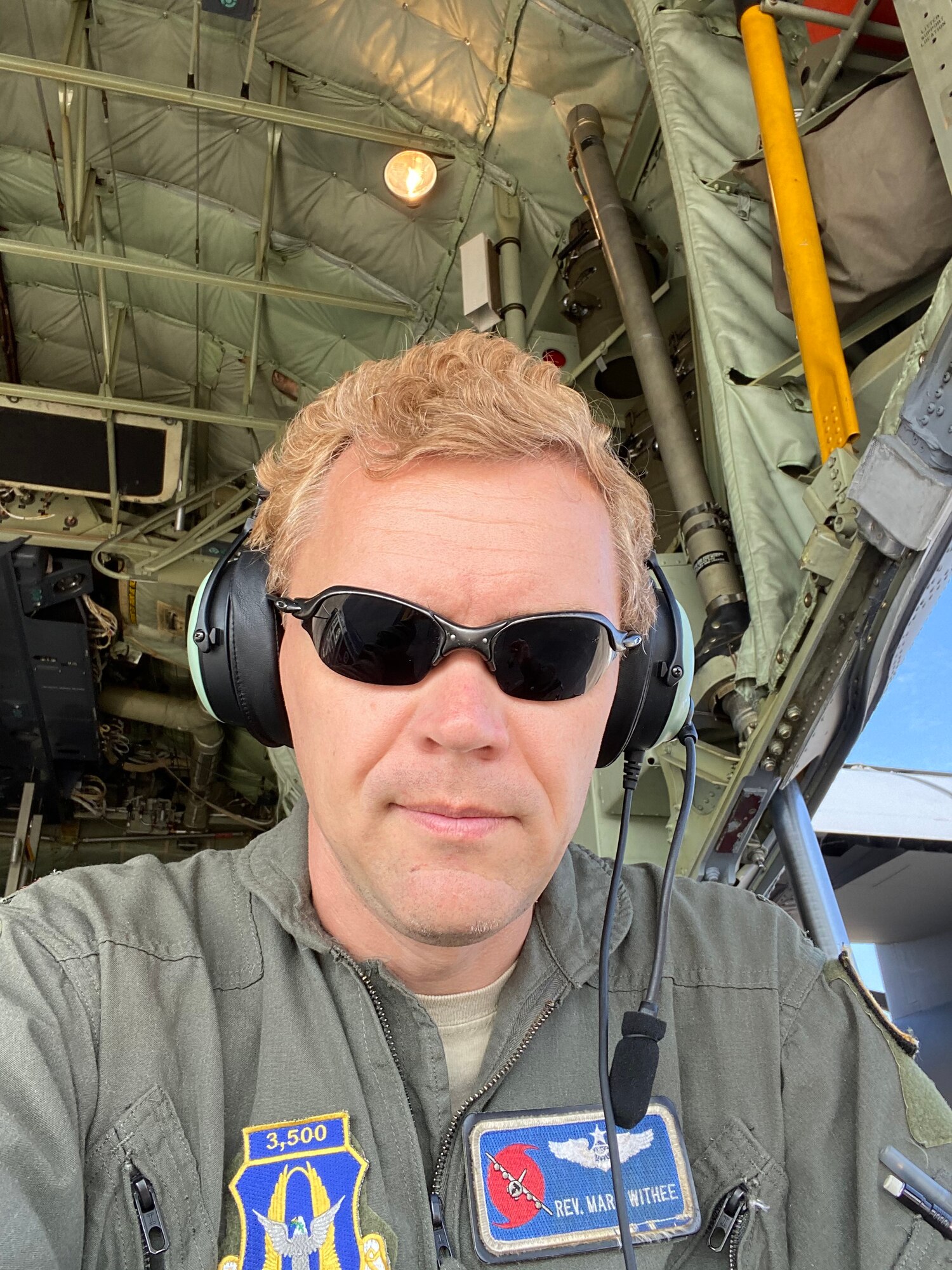 Maj. Mark Withee, 53rd Weather Reconnaissance Squadron navigator, has been flying with the Air Force Reserve for five years and has more than 3,600 flight hours in the C-130. He said that his most memorable storm was a night flight during Hurricane Michael, because as they were tracking it, the Hurricane was rapidly intensifying and made his job that much more busy and exciting due to the constant changes in flightpaths as the storm neared land. (U.S. Air Force photo by Maj. Mark Withee)