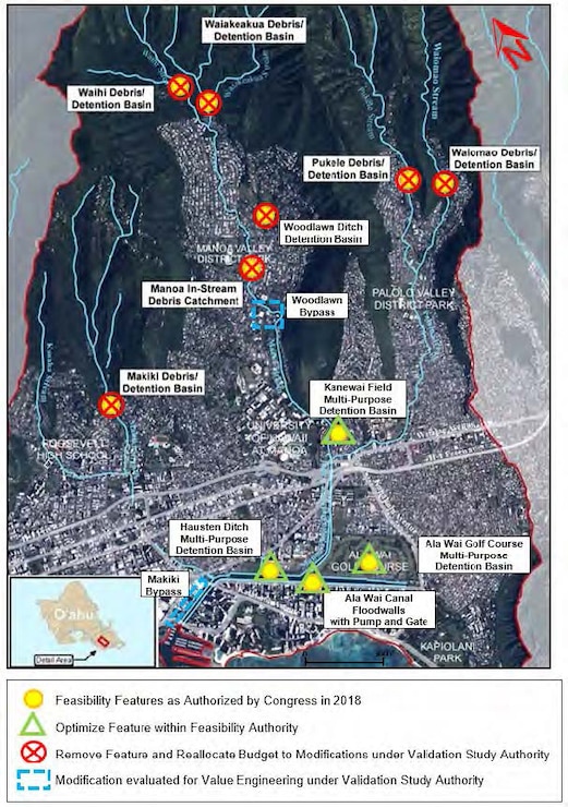 The U.S. Army Corps of Engineers (USACE) Honolulu District completed an Engineering Documentation Report Aug. 6 that provides the new recommended plan for the Ala Wai Flood Control Project.