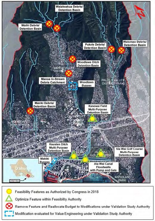 The U.S. Army Corps of Engineers (USACE) Honolulu District completed an Engineering Documentation Report Aug. 6 that provides the new recommended plan for the Ala Wai Flood Control Project.