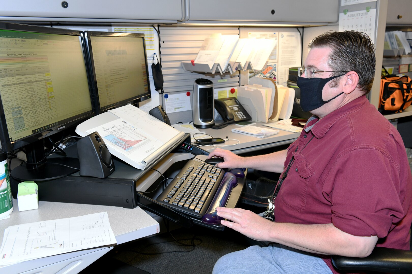 Man sitting at computer