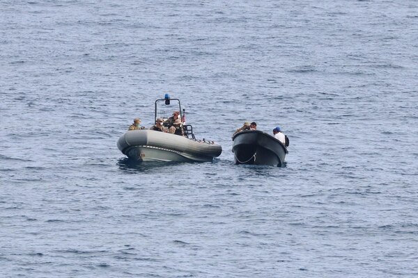 USS Nitze (DDG 94) with embarked U.S. Coast Guard Law Enforcement Detachment (LEDET) team conducts enhanced counter narcotics operations.