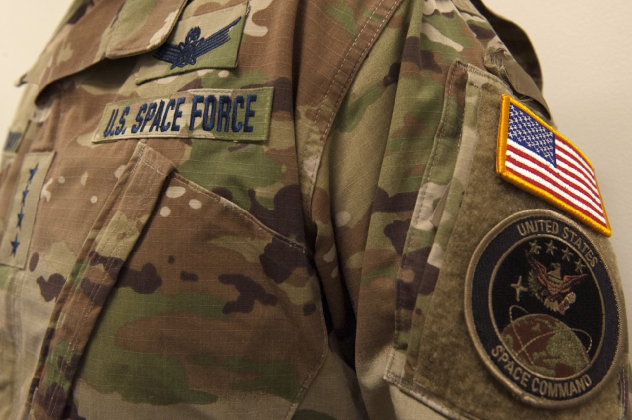 Space Force uniform.