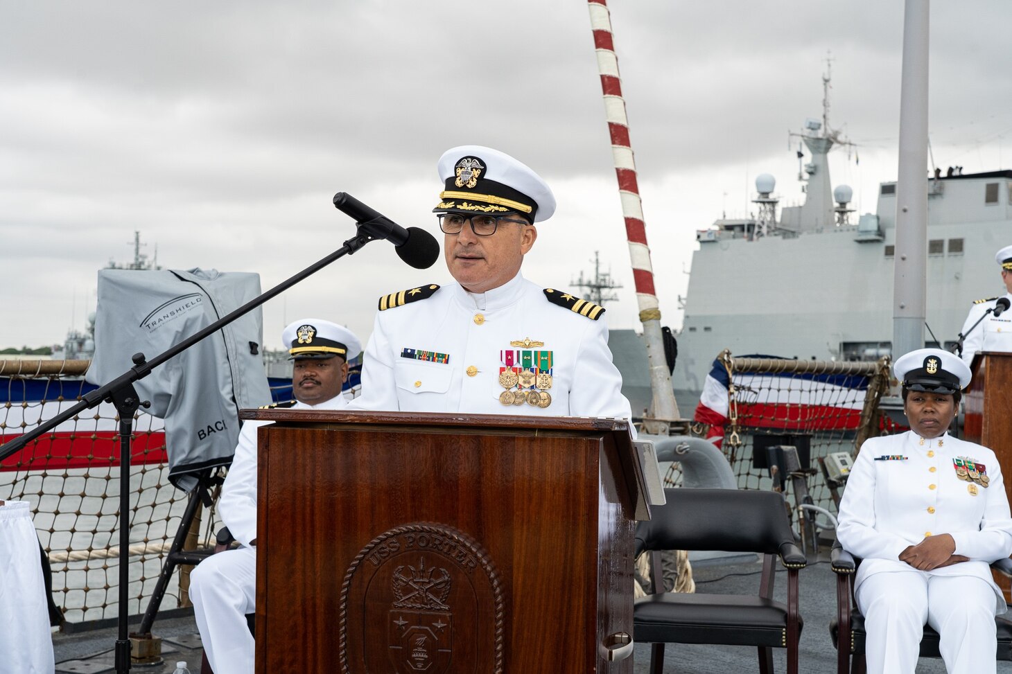 Cmdr. Thomas Ralston relieved Cmdr. Craig Trent as Porter’s commanding officer