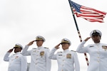 Cmdr. Thomas Ralston relieved Cmdr. Craig Trent as Porter’s commanding officer during the ceremony