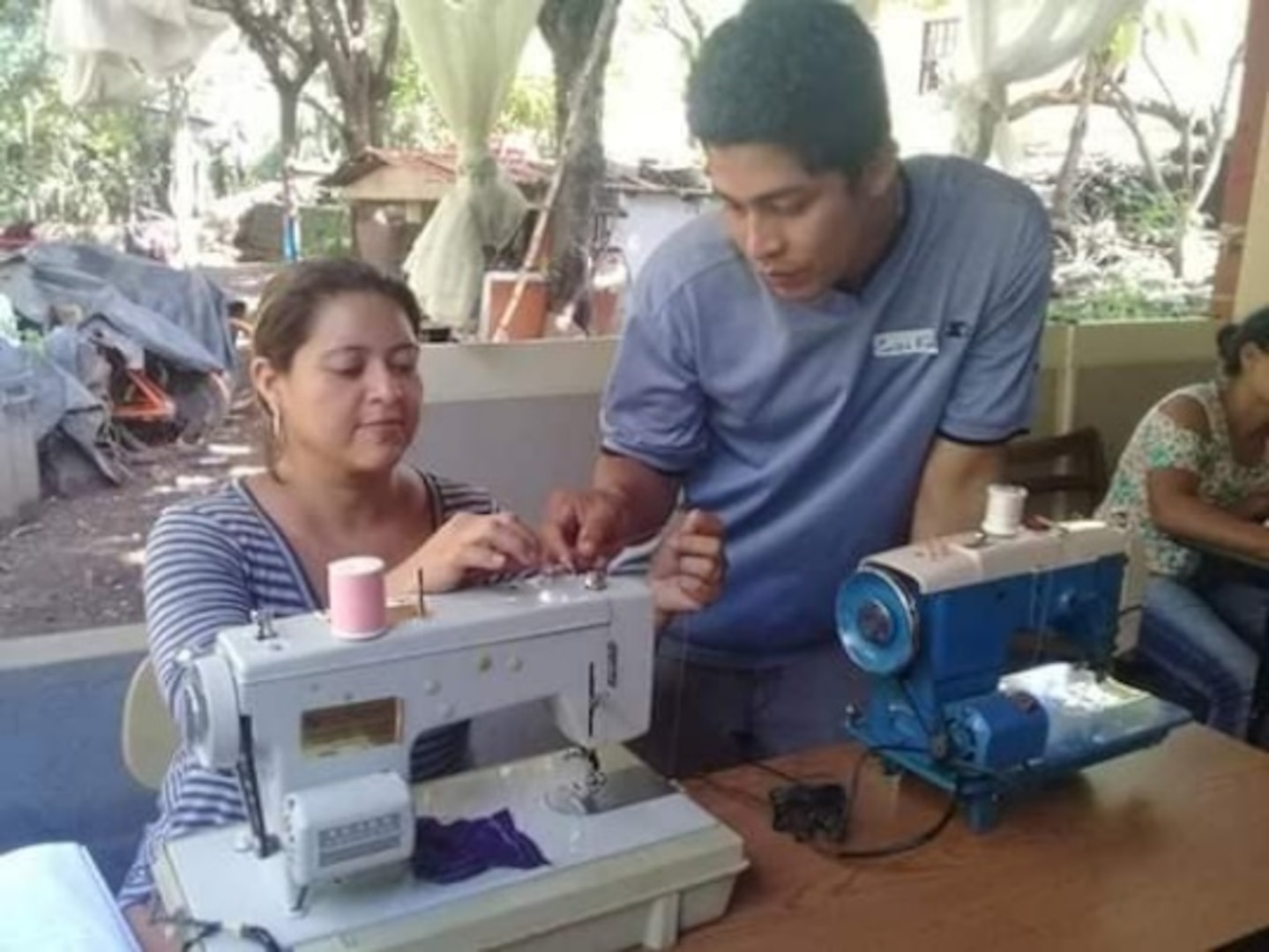 Community-based learning centers in Nicaragua use sewing machines provided via a shipment of humanitarian cargo from Wisconsin/Nicaragua Partners of the Americas Inc., with help from the Wisconsin National Guard as part of the National Guard’s State Partnership Program.