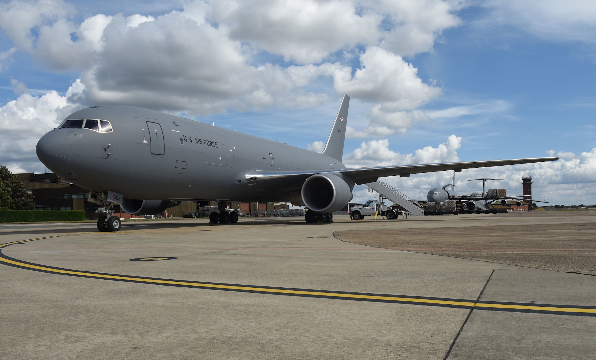KC-46A Pegasus' stop by RAF Mildenhall to train with KC-135 KC-46A Pegasus' stop by RAF Mildenhall to train with KC-135